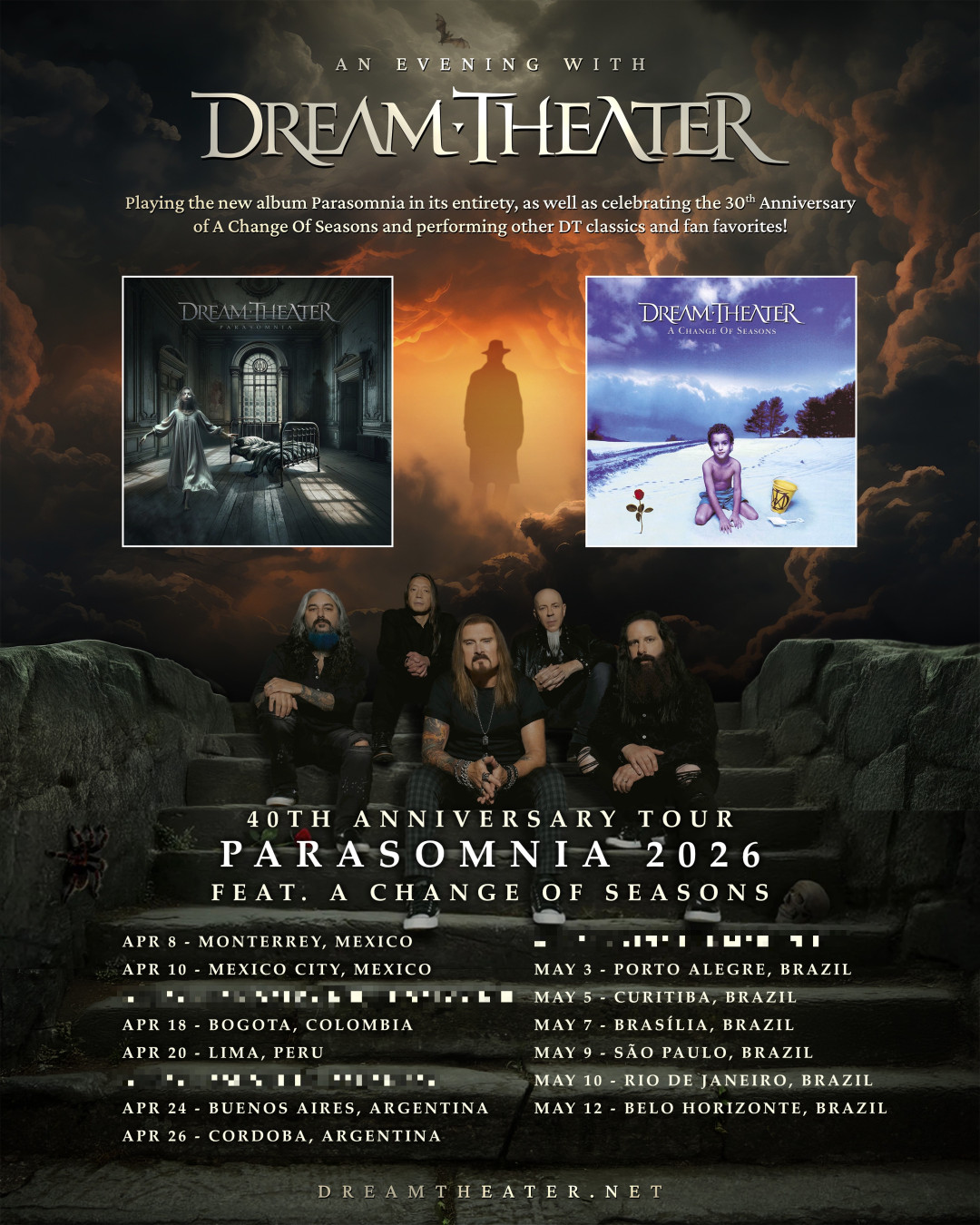 Dream Theater Parasomnia Tour Poster 2026